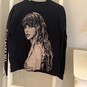 Small Taylor, Swift, the eras tour, long sleeve, navy blue shirt